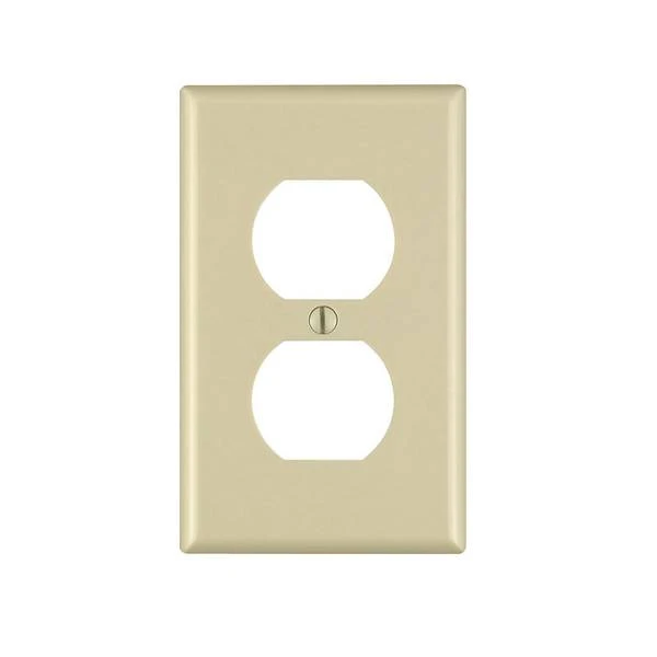 Duplex Wall Plate, 1 Gang, Ivory Finish For Standard Outlets