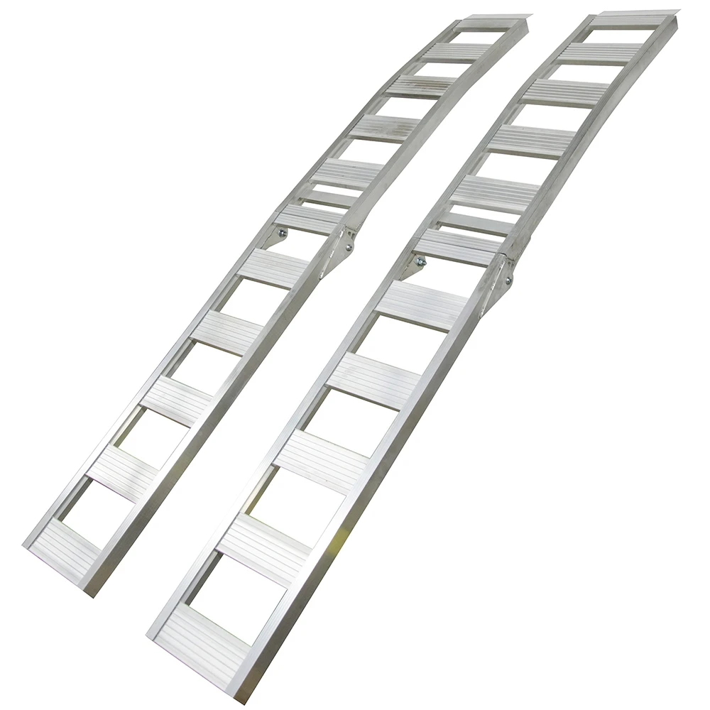 Folding Car Ramps, Arched Aluminum, 1,500 Lb. Rated, 12 x 90 In., 2-Pk.