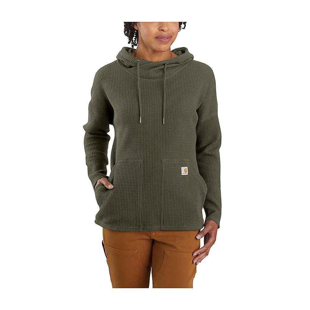 Women's Relaxed Fit Heavyweight Long Sleeve Hooded Thermal Shirt - Small - Basil
