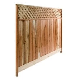 Redwood Fence Panel T&G 6'x8' Lattice Top Privacy HFLRFP68