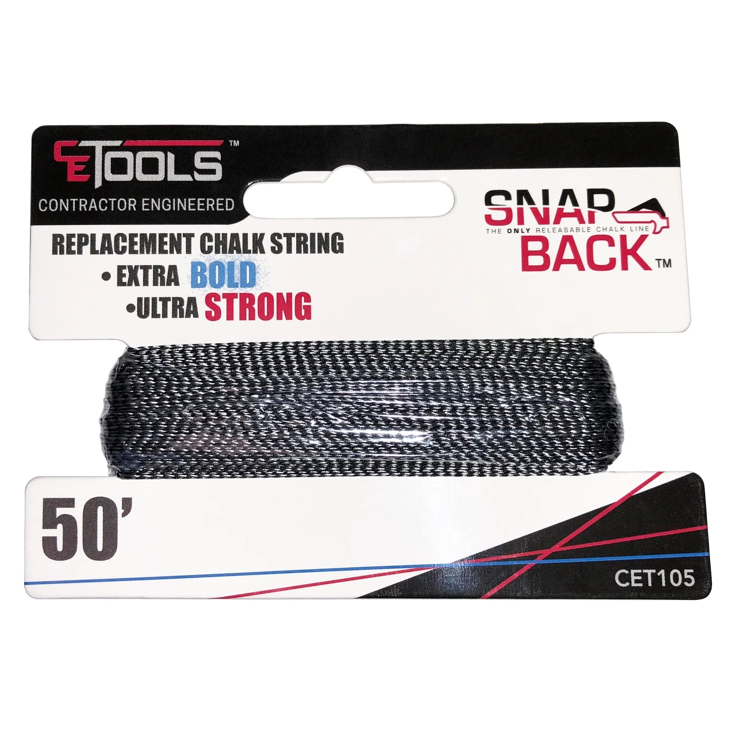 Snapback Braided Replacement Chalk String 50 Ft. - Ultra Strong Nylon