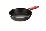 Lodge Pre-seasoned Cast Iron Skillet 8" With Red Mini Silicone Hot Handle Holder