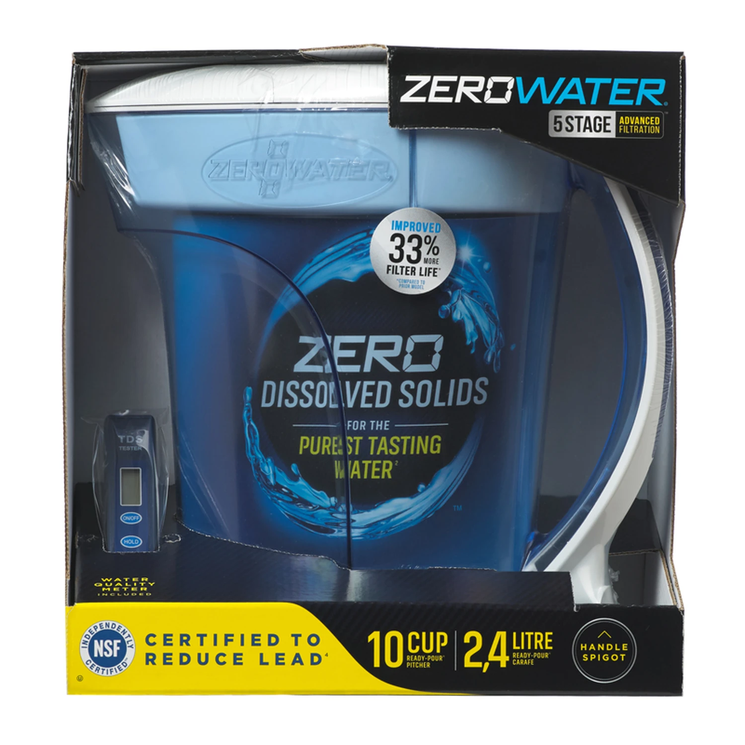 Ready-pour 10 Cup Blue/white Water Filtration Pitcher Zd-010