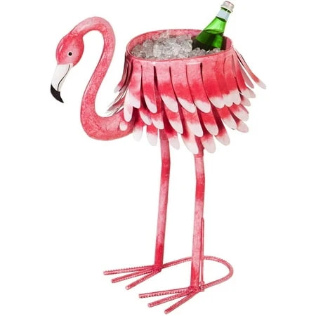 METAL FLAMINGO CHILLER/PLANTER