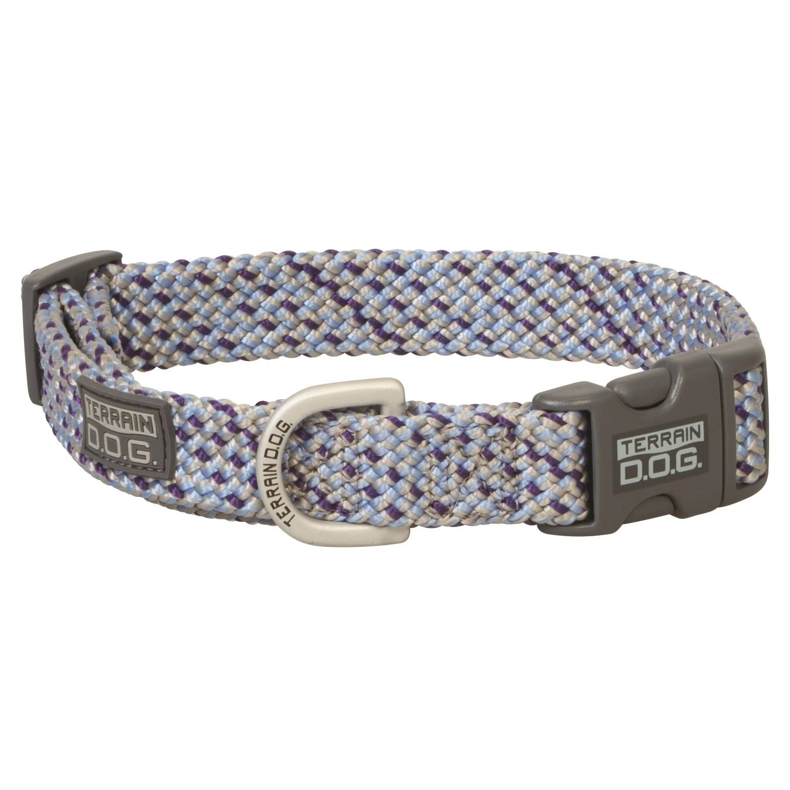 Terrain D.o.g. Elevation Snap-n-go Collar, Sky Blue/silver/purple, Medium Size