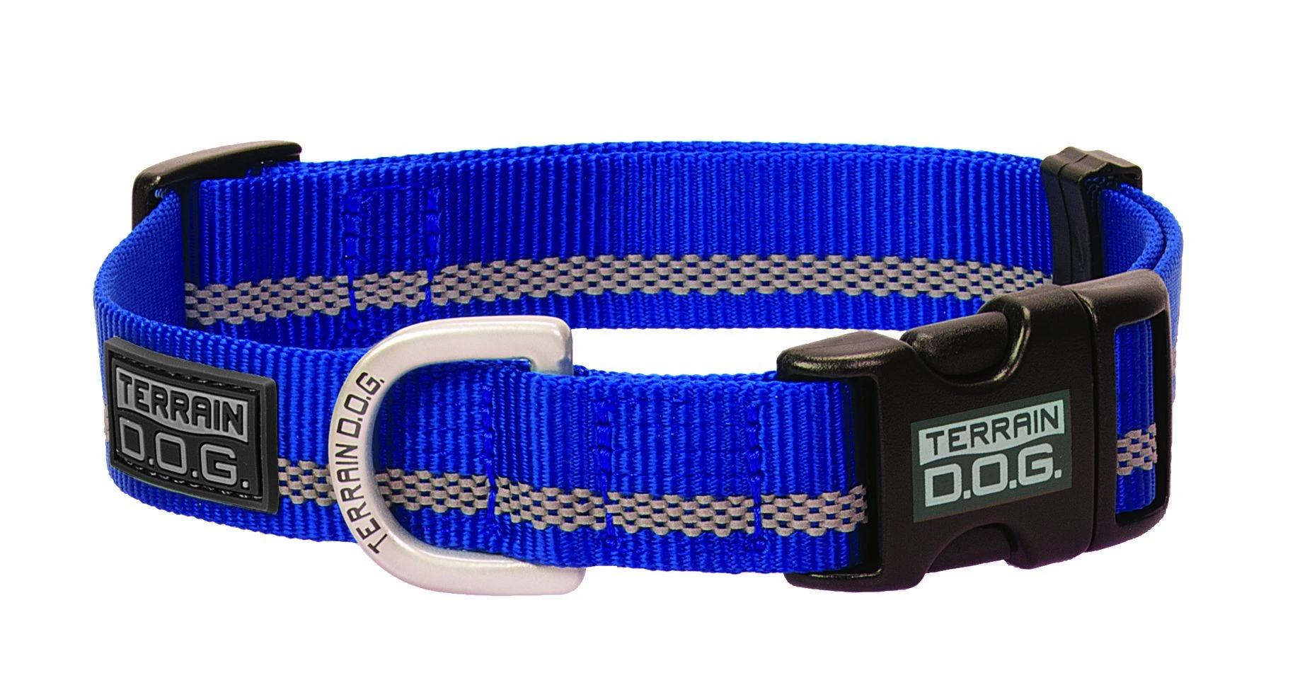 Terrain D.o.g. Reflective Snap-n-go Adjustable Nylon Dog Collar, Medium, Dark Blue