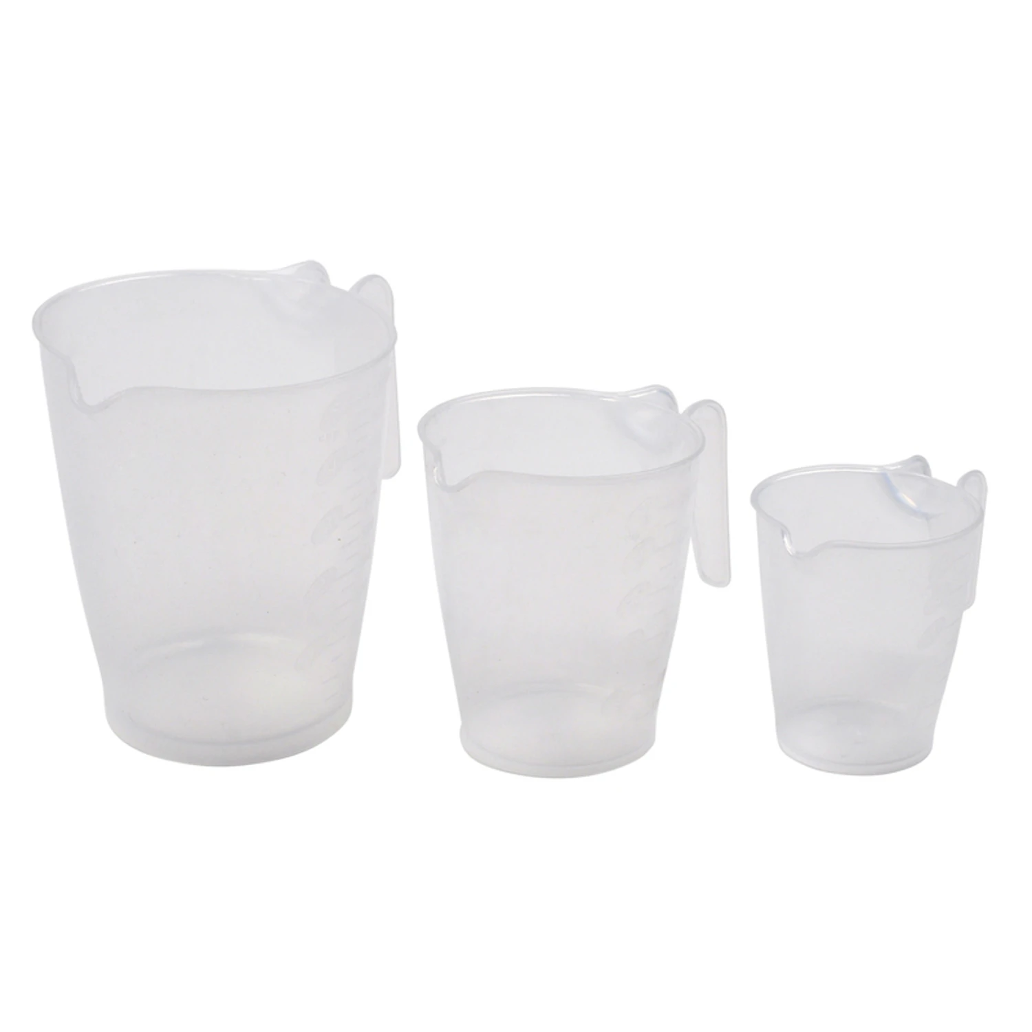 Plastic Clear Measuring Cup Set - Microwave Safe, Stackable Design, Easy Grip