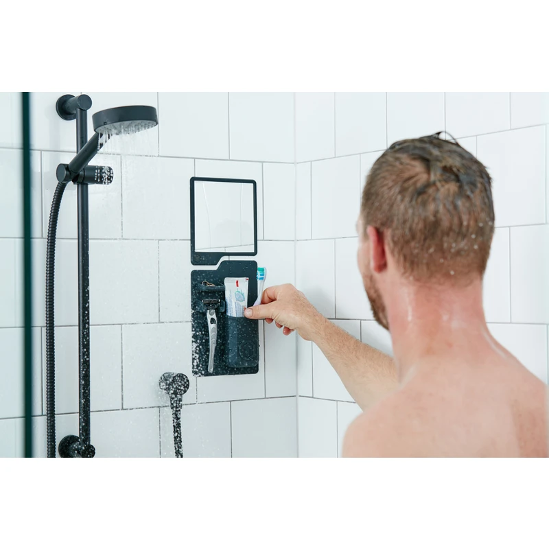 Charcoal Silicone Caddy/razor/toothbrush Holder 8 In. H X 5-1/2 In. L