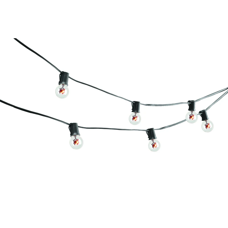 Spider Lights Lighted Halloween Decoration 5 In. H X 8.5 Ft. L, 1 Pk