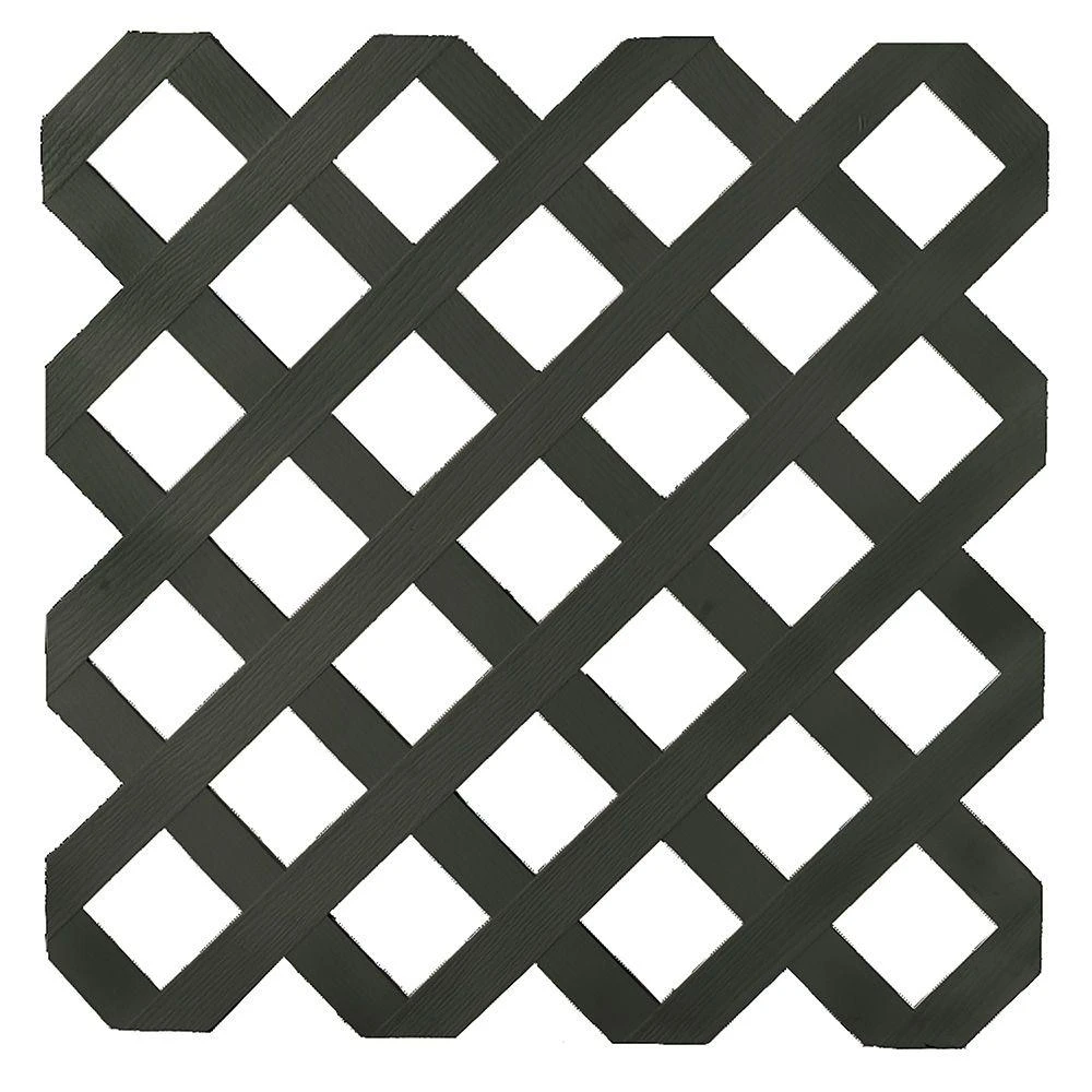 0.16 In. X 48 In. X 8 Ft. Black Plastic Traditional Garden Lattice