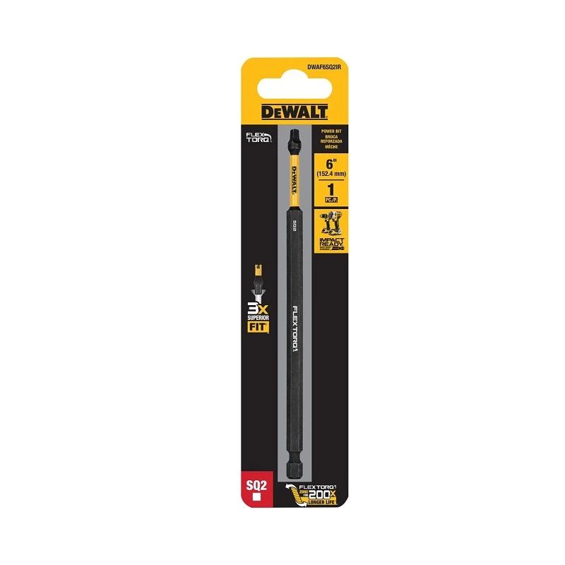 FlexTorq Square/Robertson SQ2 Impact Driver Bit, 6 In.