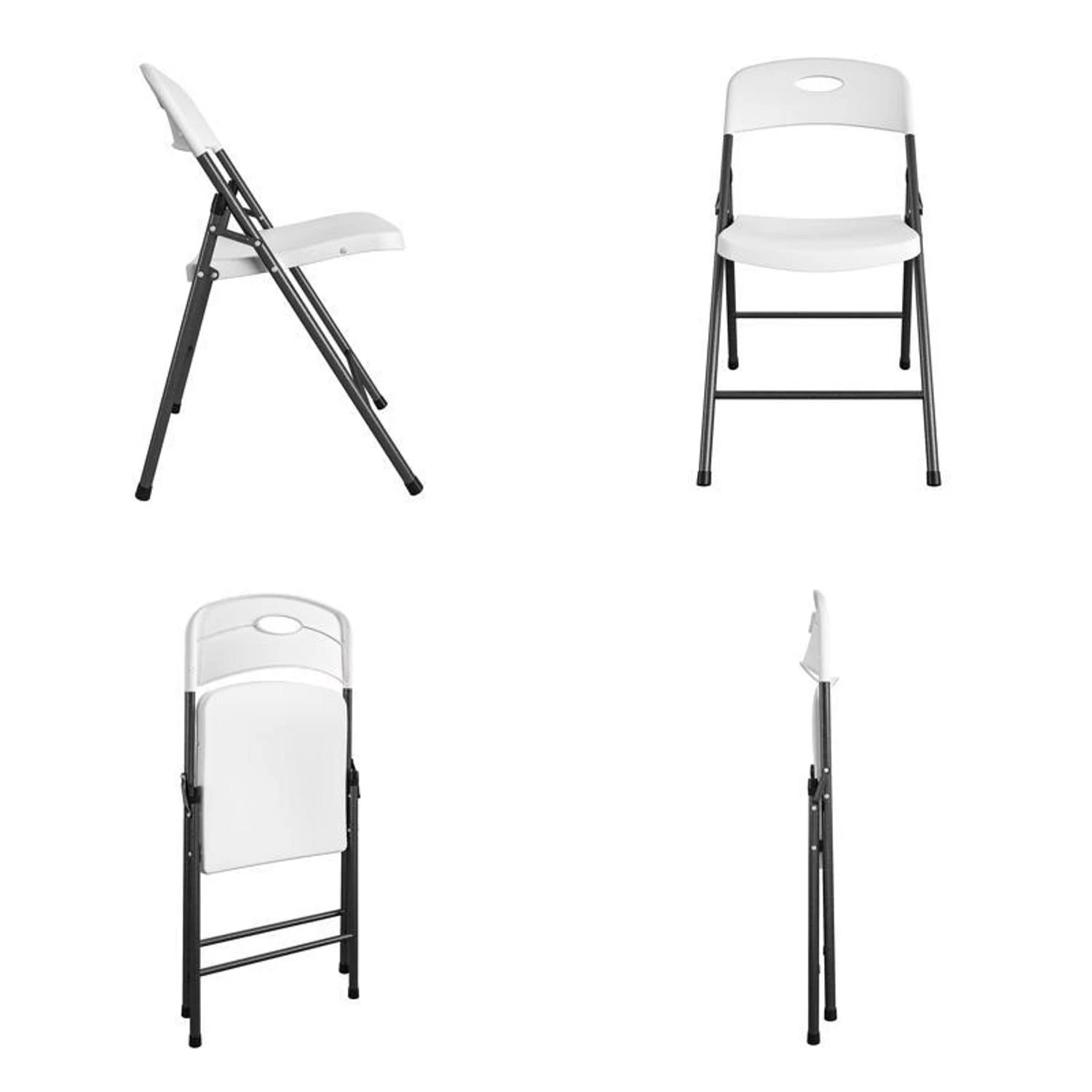 White Folding Chair With Steel Frame, Model 14-833-wsp4, 250 Lbs Capacity