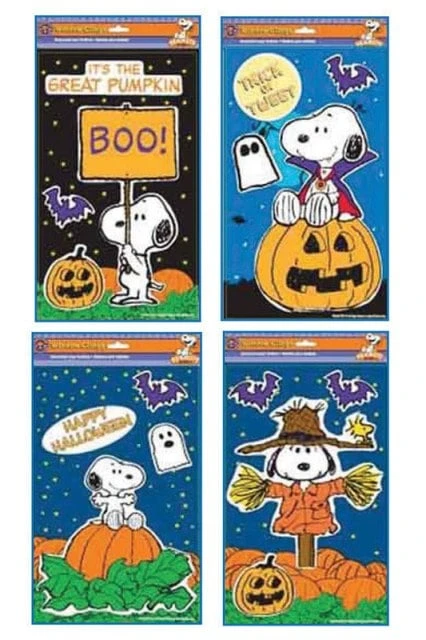 Peanuts Halloween Two-Sided Window Clings, 6 x 10 In.