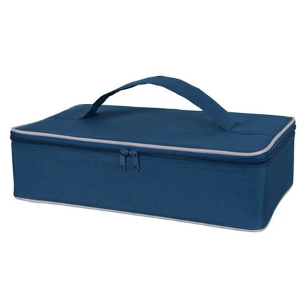 Portable Insulated Casserole Dish Carrier, Navy Blue, 3.5 X 14.5 X 8.75-inches