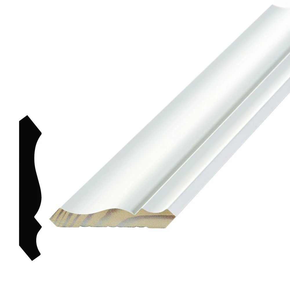 Wm 49 9/16 In. X 3-5/8 In. X 96 In. Primed Pine Finger-jointed Crown Moulding