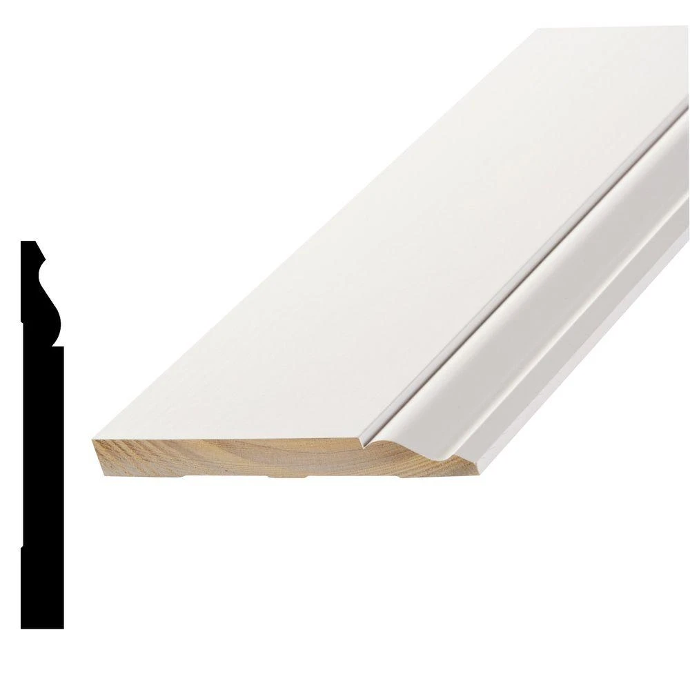 L 163e7 9/16 In. X 5-1/4 In. X 96 In. Primed Pine Finger-jointed Base Moulding