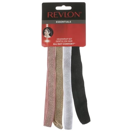 Essentials 4 Piece Metallic Headwrap Set For Stylish Hair Accessories