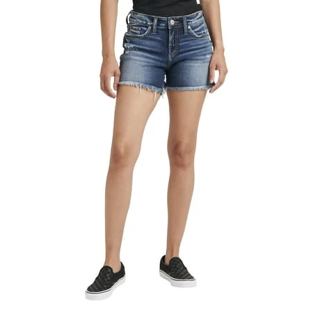 Women's Suki Mid Rise Jean Shorts, Waist Sizes 24-36