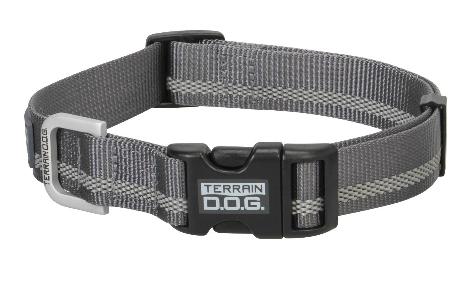 Terrain Reflective Snap-n-go Adjustable Nylon Dog Collar, Dark Gray, Small