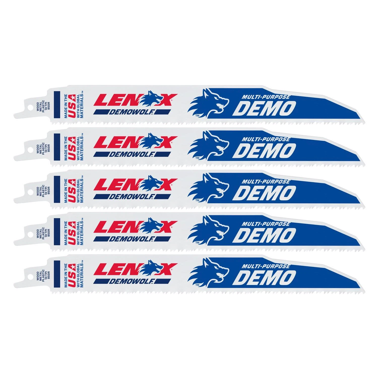 Reciprocating Saw Blade, 6-TPI, 9 In., 5-Pk.