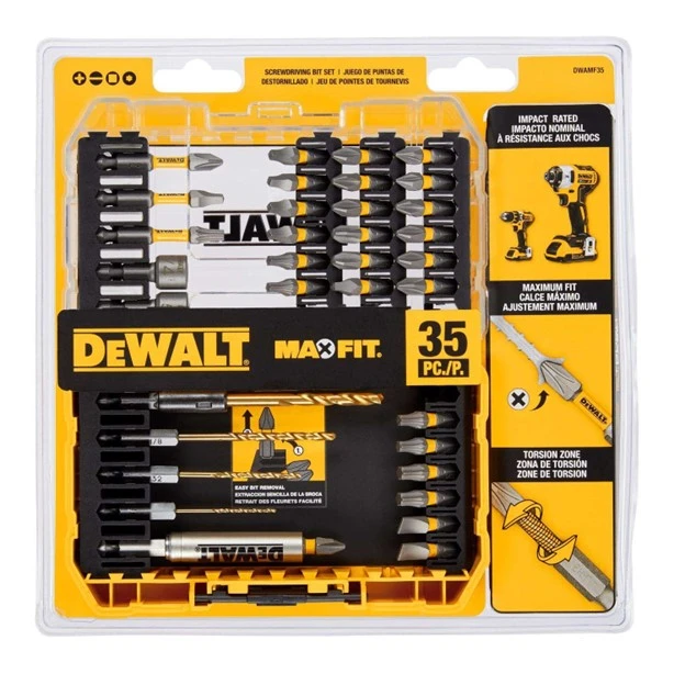 Max Fit Assorted Screwdriving Bit Set S2 Tool Steel 35 Pieces