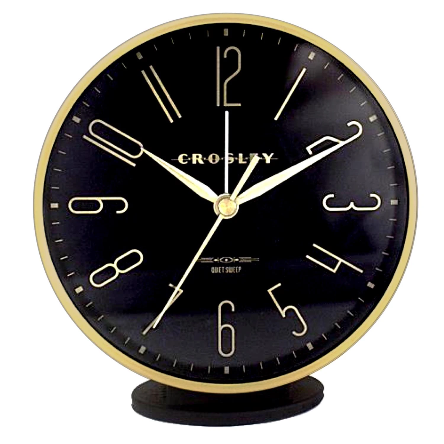 5 Inch Black Analog Alarm Clock Battery Operated Model Cr37021