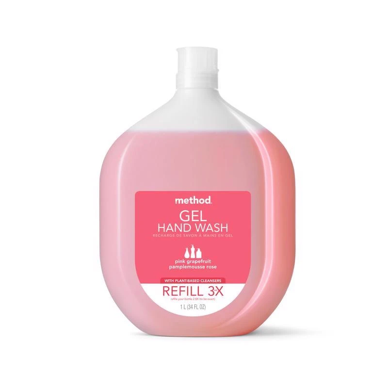Pink Grapefruit Scent Gel Hand Wash Refill 34 Oz - Antibacterial & Moisturizing