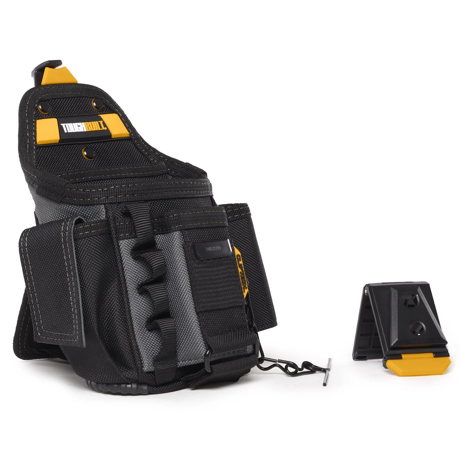 7.5 In. W X 13.5 In. H Polyester Electrician's Pouch With 13 Pockets - Black/gray