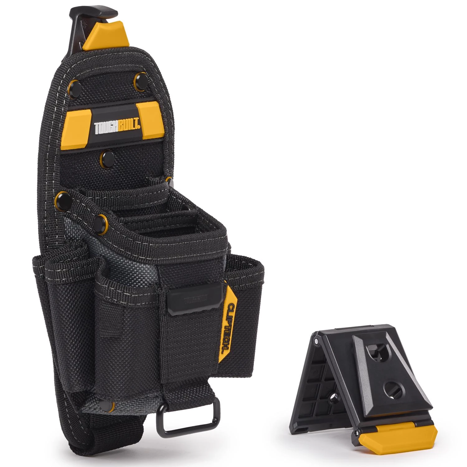 5 In. W X 13 In. H Polyester Technician Tool Pouch 7 Pocket Black/gray