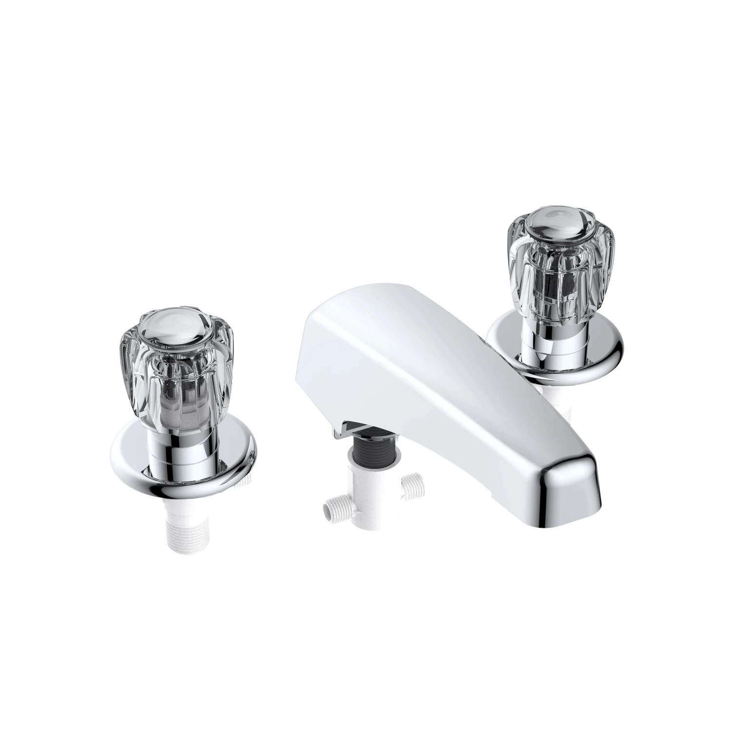 Classic 2-handle Chrome Tub Faucet With Low Arc Spout And Knob Handles
