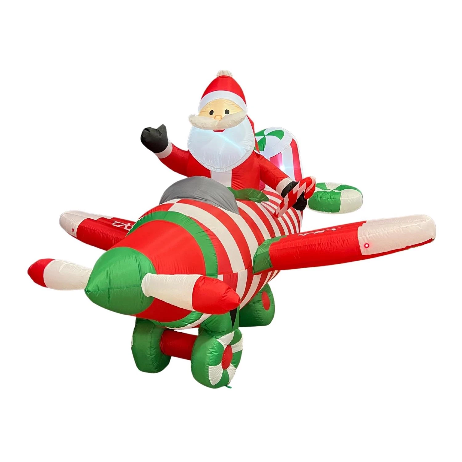 6.5 Ft. Inflatable Santa In Plane - Holiday Outdoor Decoration