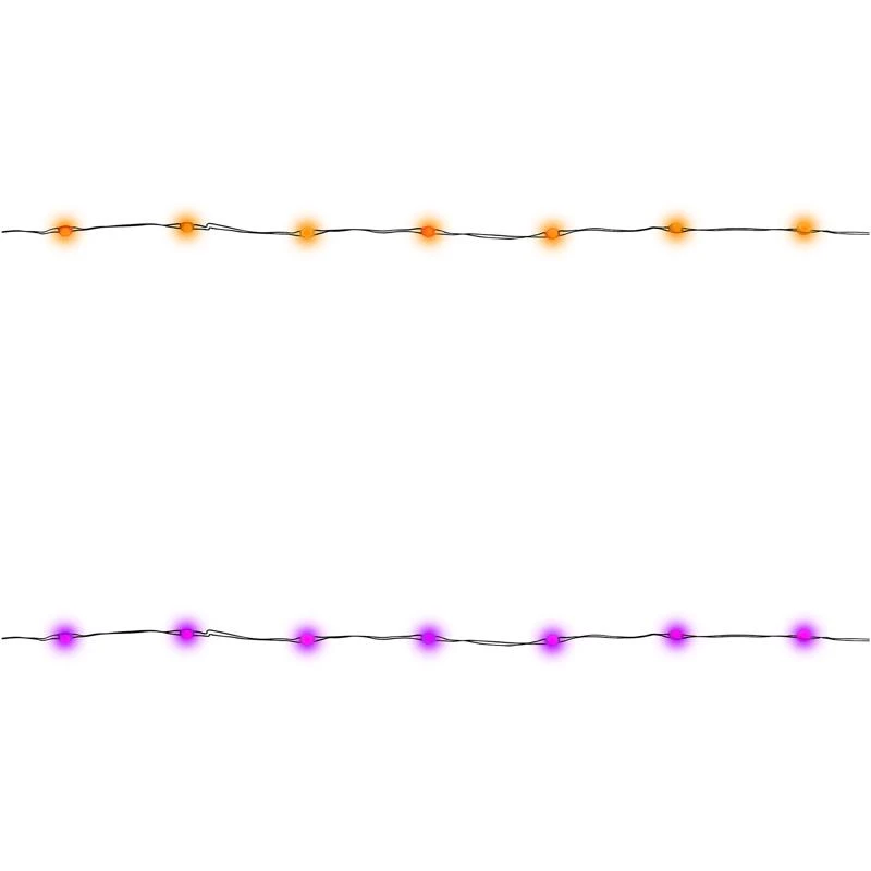 Halloween Orange/purple 50 Count 1 Inch Led Light String Lights