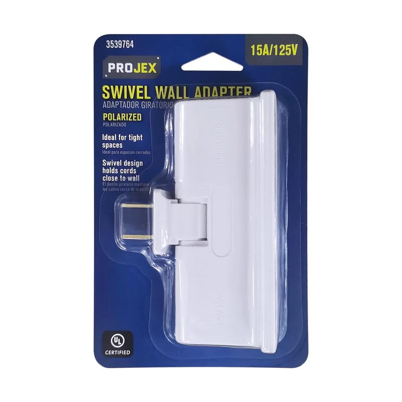 Projex Grounded 3 outlets Swivel Tap Adapter 1 pk