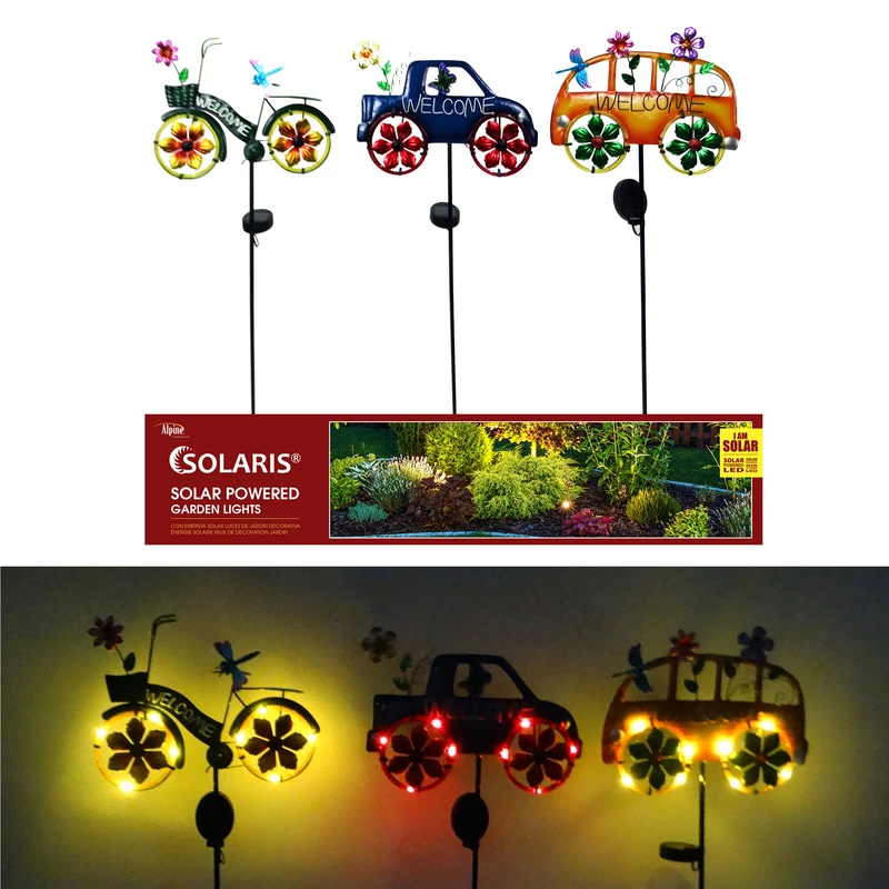Solaris Assorted Iron 36 In. H Welcome Mobile Led Garden Stake