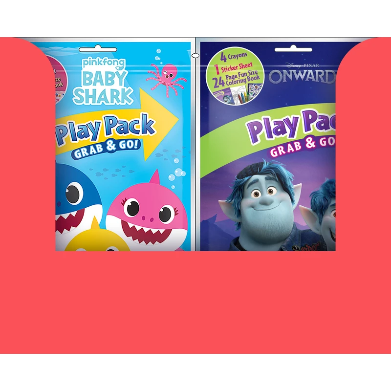 Mixed Baby Shark Coloring Book - Play Pack For Ages 3 And Up