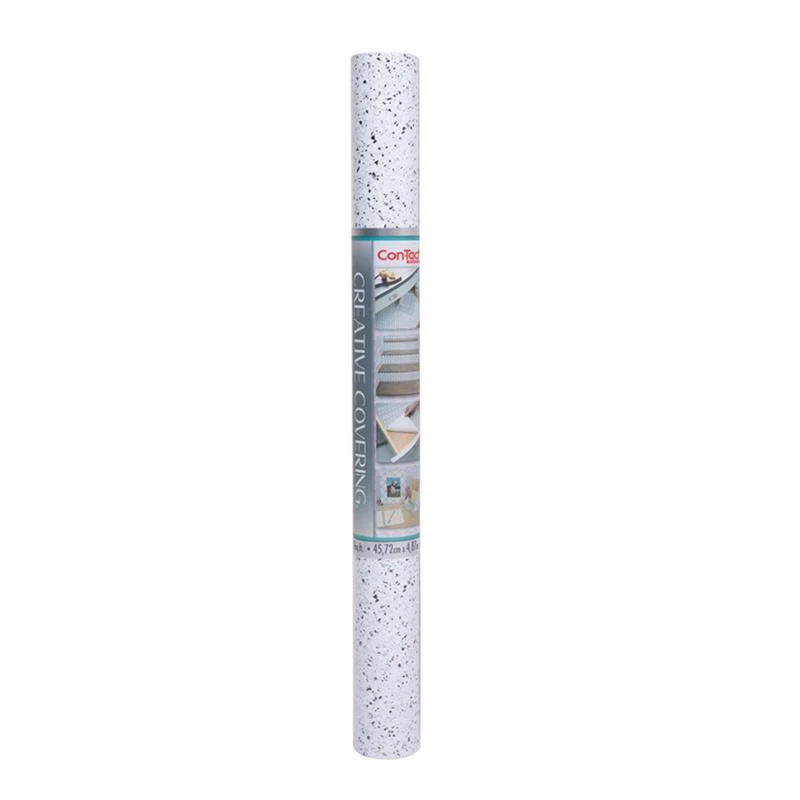 Creative Covering 16 Ft. L X 18 In. W Black And White Granite Shelf Liner
