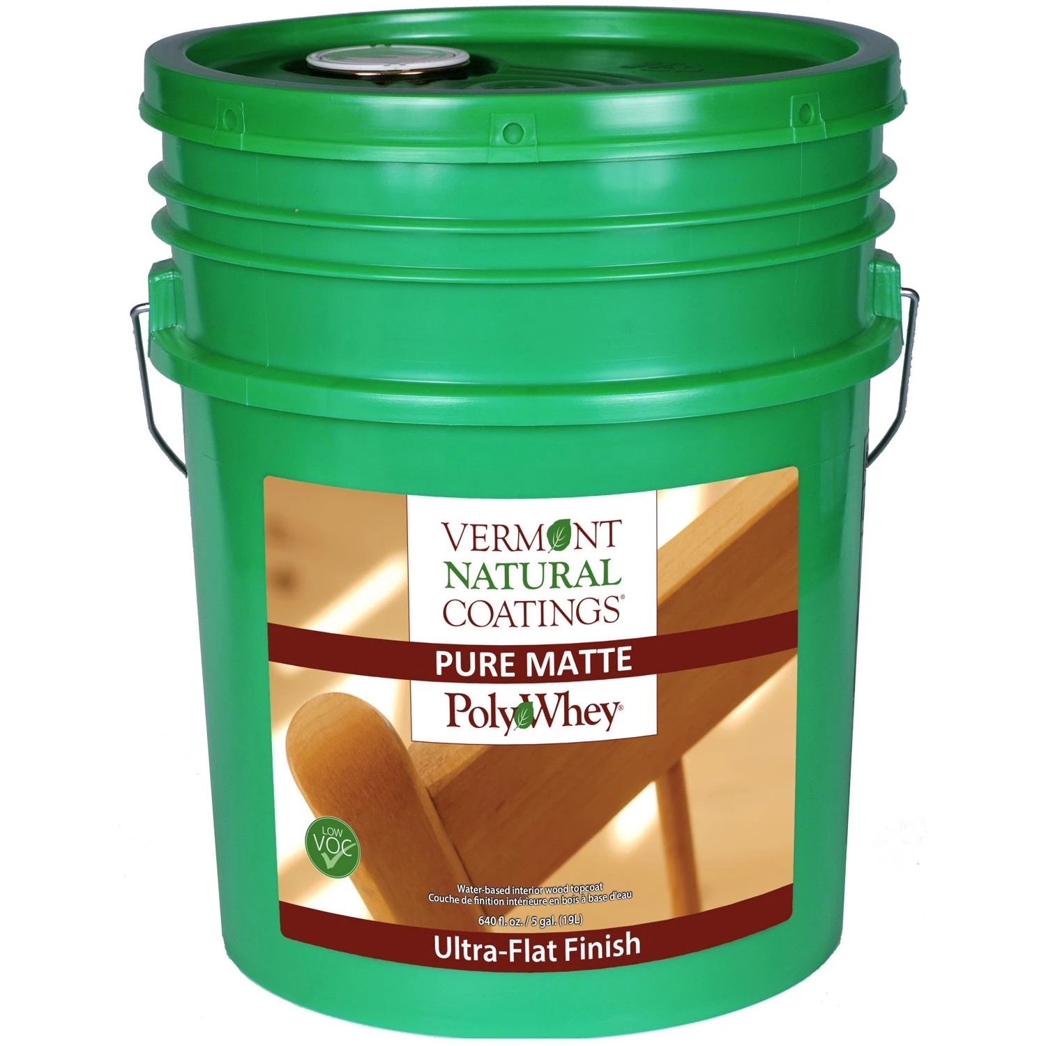 Polywhey Ultra Flat White Water-based Wood Finish 5 Gallon