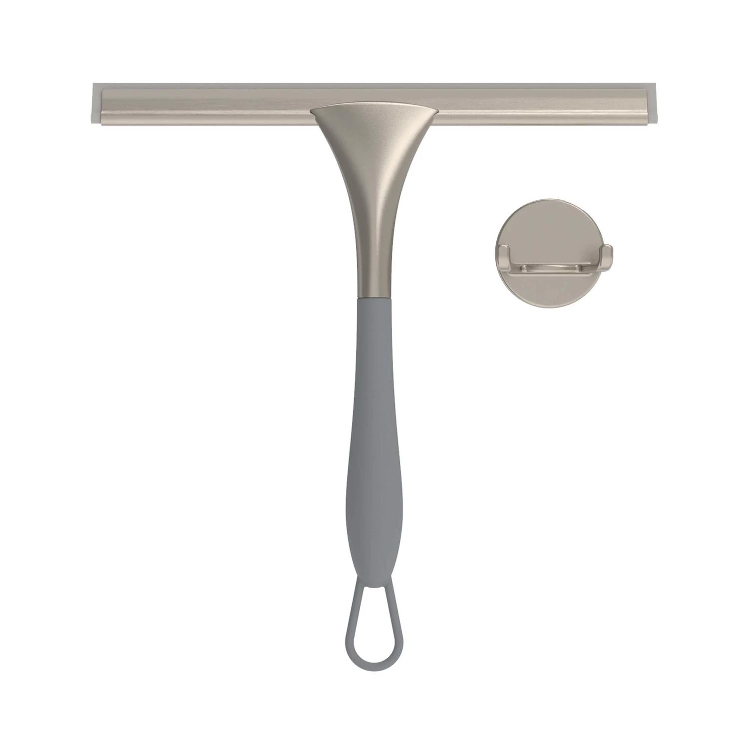 10 In. W Rubber Squeegee With Soft Grip Handle And Double Hook