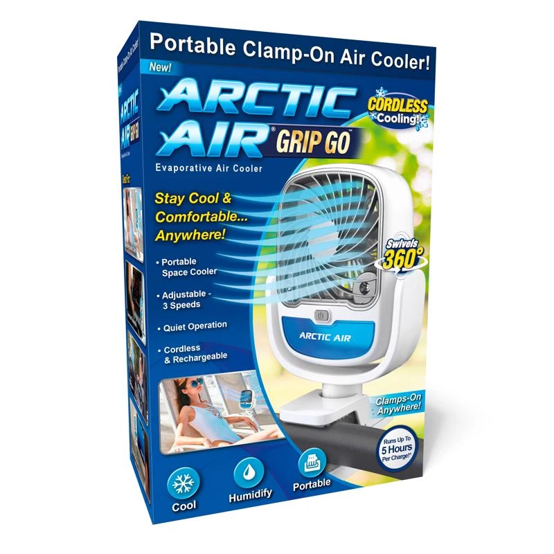 Grip Go Cordless Portable Evaporative Cooler With 3-speed Fan And Usb Charging