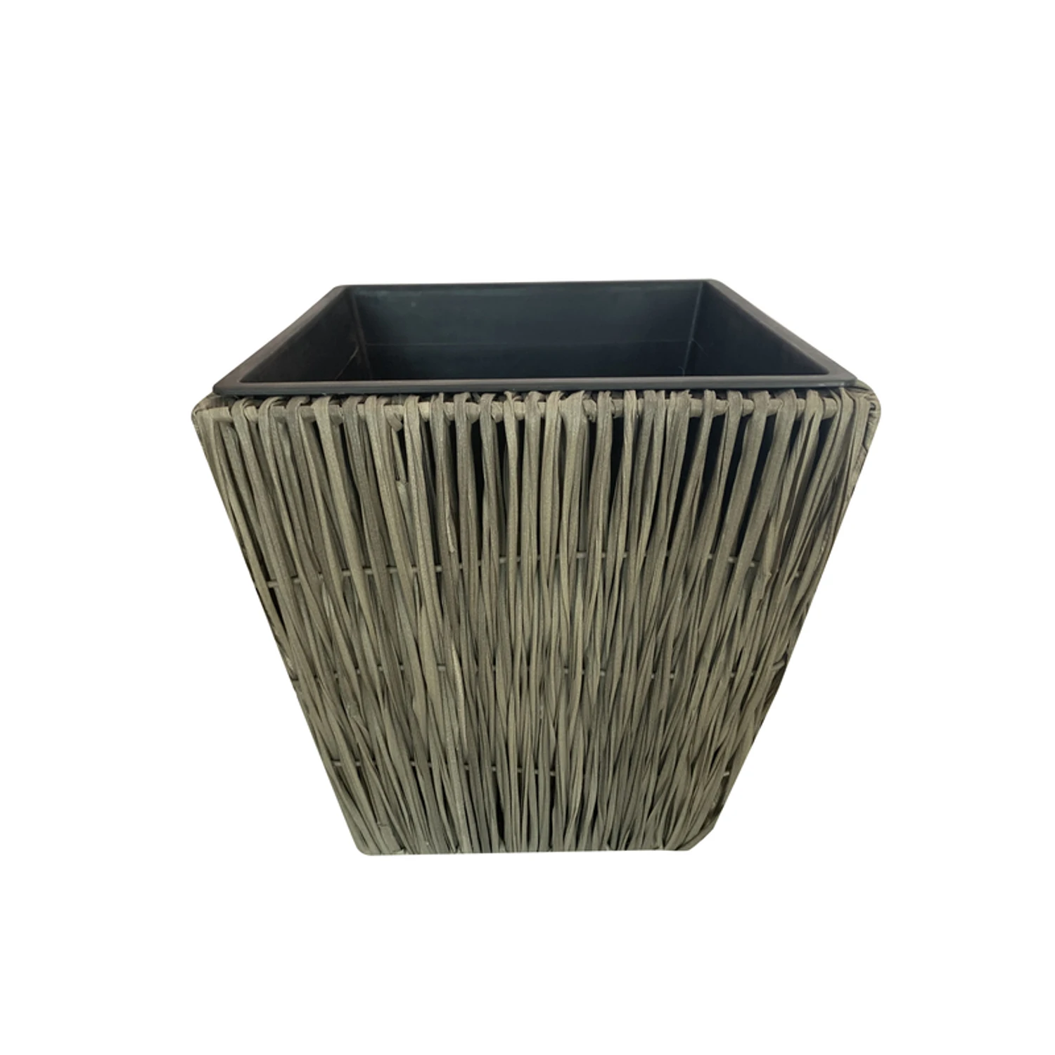 Infinity 18 In. H X 18 In. W X 18 In. D Gray Plastic Wicker Planter