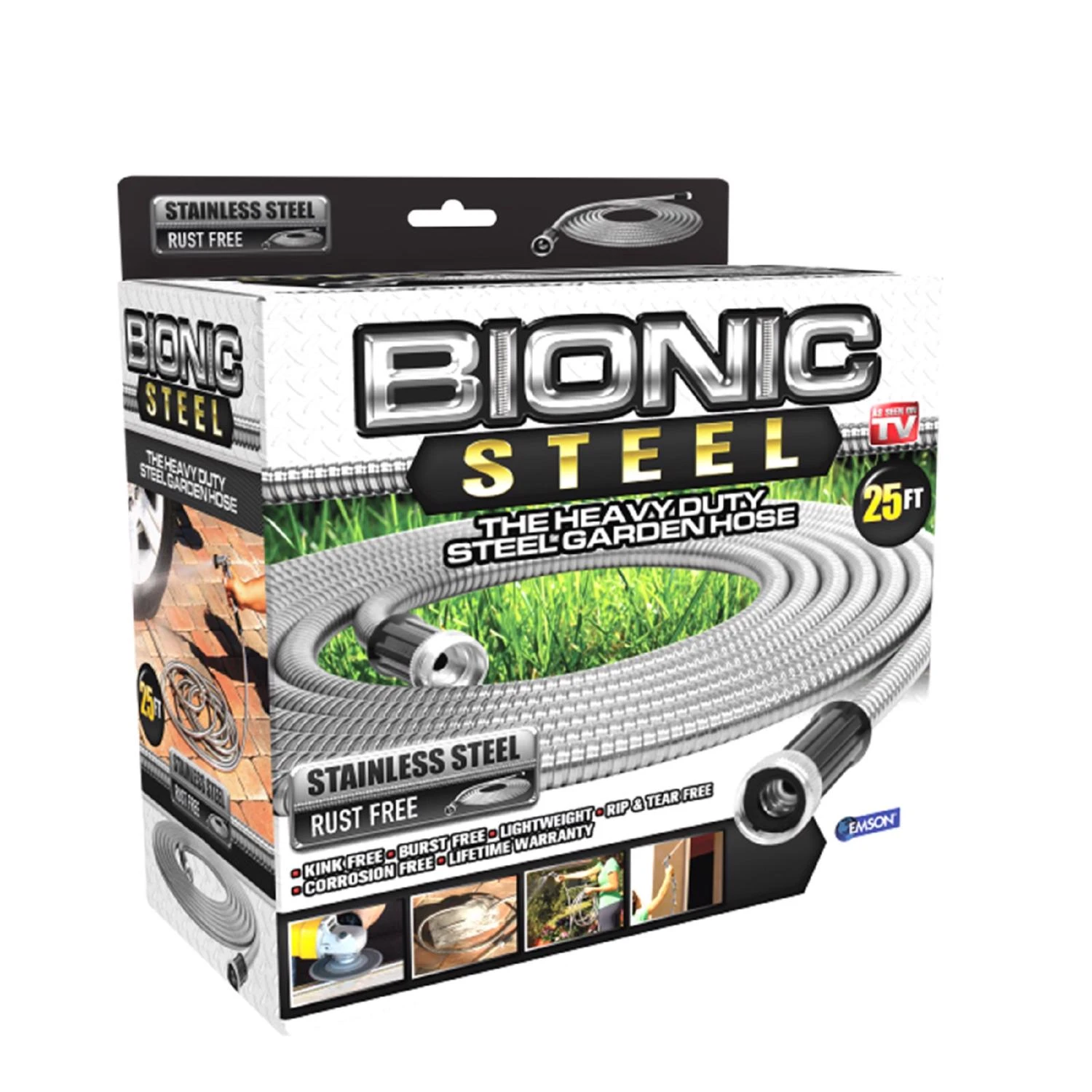 Pro 25 Ft. Heavy Duty Commercial Grade Stainless Steel Garden Hose