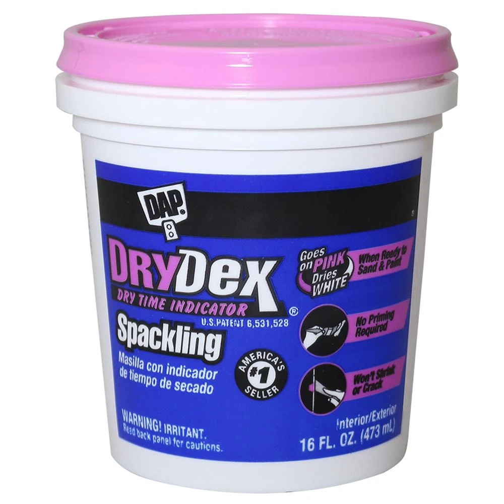 Drydex Ready To Use Pink Spackling Compound 16 Oz With Dry Time Indicator