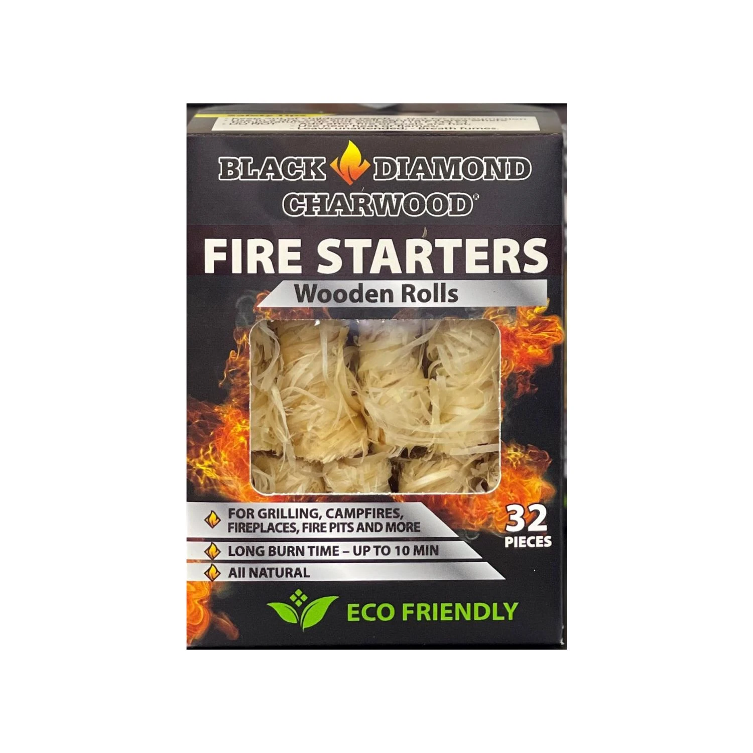 Hardwood Fire Starter 10 Minute Burn Time 32 Rolls
