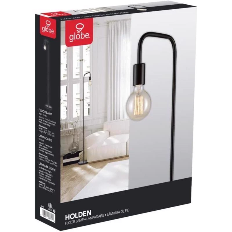 Holden 70 In. Matte Black Floor Lamp With E26 Base