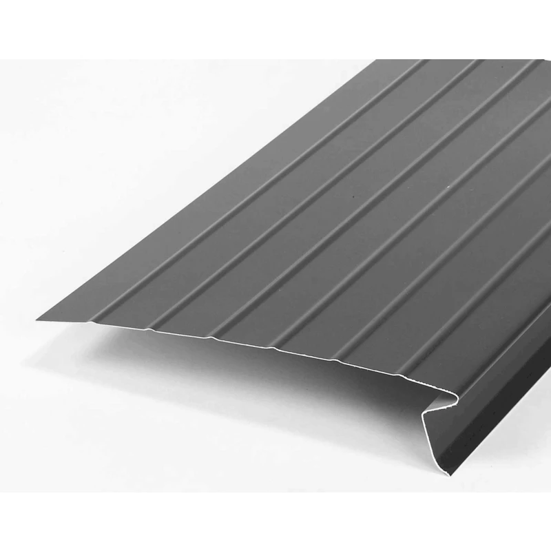 6 In. W X 10 Ft. L Copper Drip Edge F Shape Tuxedo Gray/white