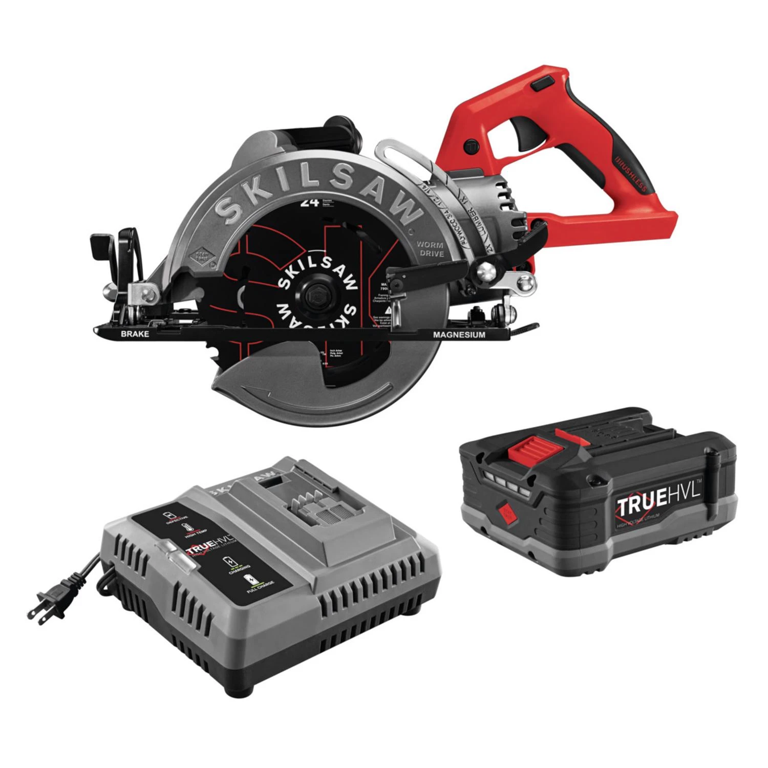 Skil 48v 7-1/4 In. Cordless Brushless Worm Drive Circular Saw Kit With Battery & Charger
