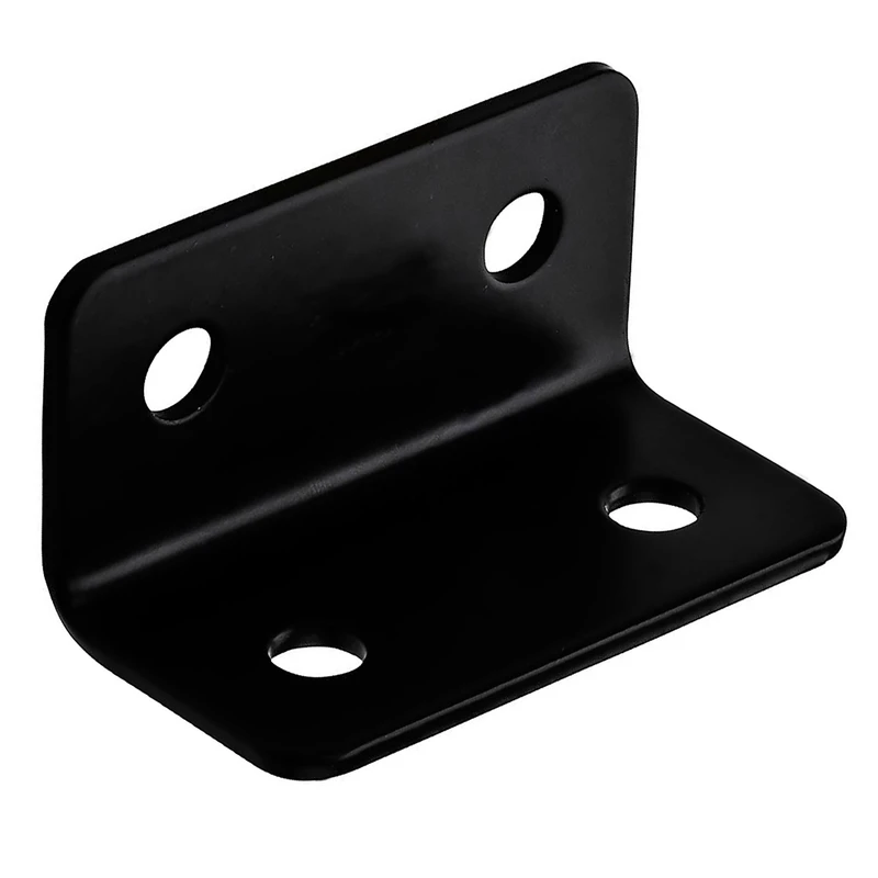 Black Steel Wide Corner Brace 1-5/8 In. H X 3 In. W X 1/8 In. D