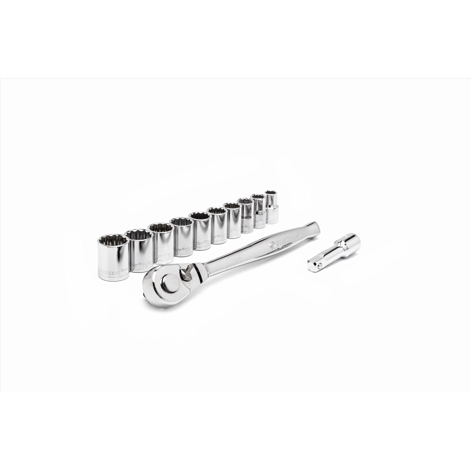 3/8 In. Drive Sae 12 Point Socket Wrench Set 11 Pieces