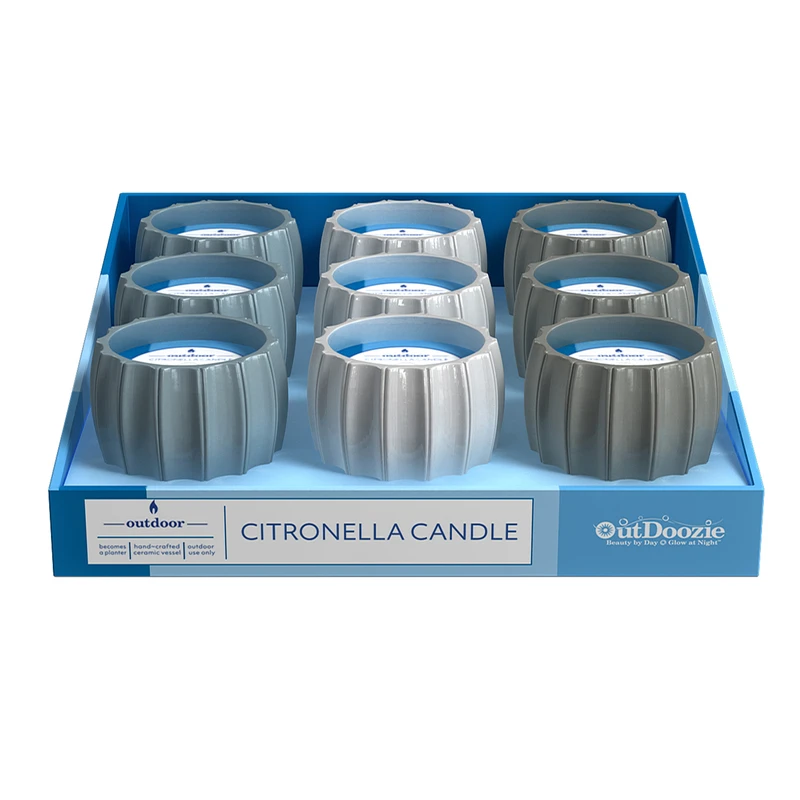 Assorted Ceramic 4 In. H Contour Citronella Candle - Model Cc00274n-4xq