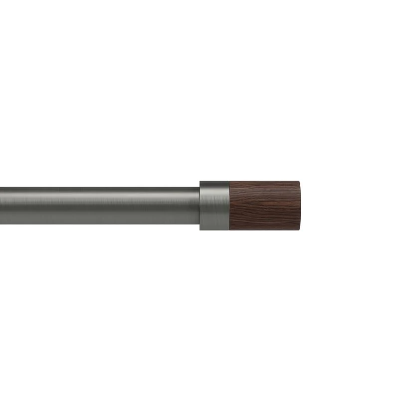 Blok Gun Metal Gray Modern Curtain Rod 36-72 In. Adjustable Length